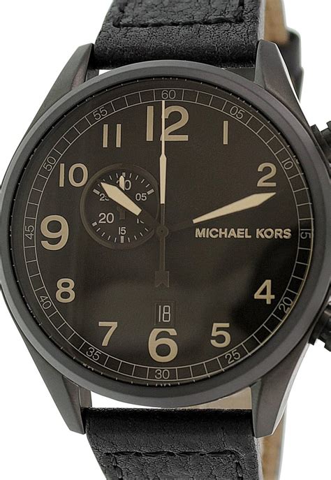 michael kors men's hangar mk7069 black stainless-steel analog quartz watch|Michael Kors Hangar Men's Black Dial Leather Strap .